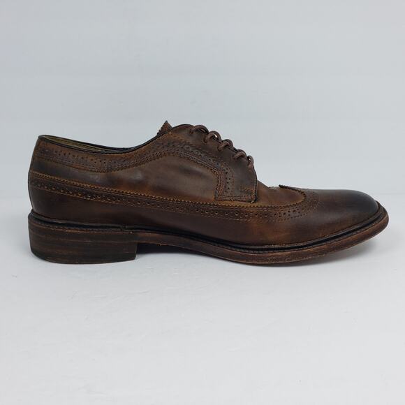 Frye James Mens Sz 11 D Brown Leather Formal Brogue Gunboat Wingtip Oxford Shoes main image 9